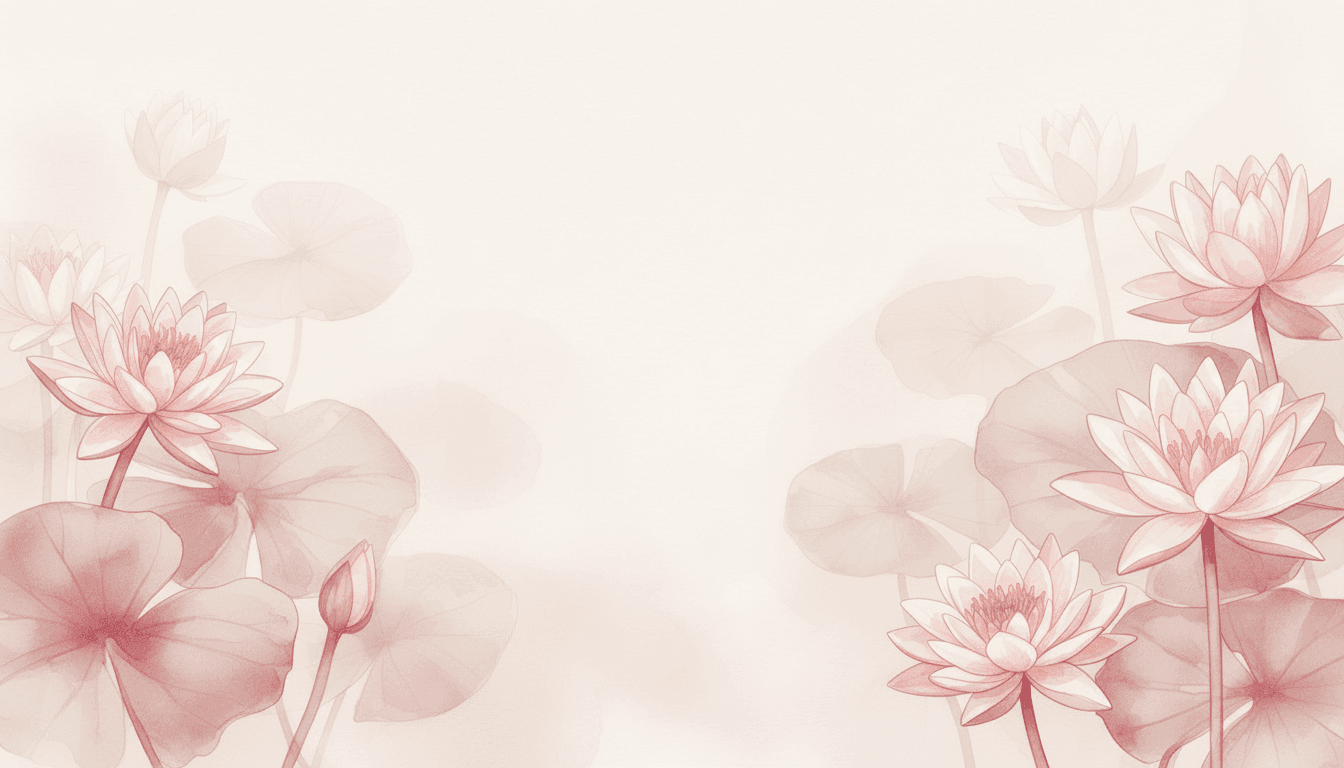 Illustrazione stilizzata di fiori di loto rosa su sfondo chiaro